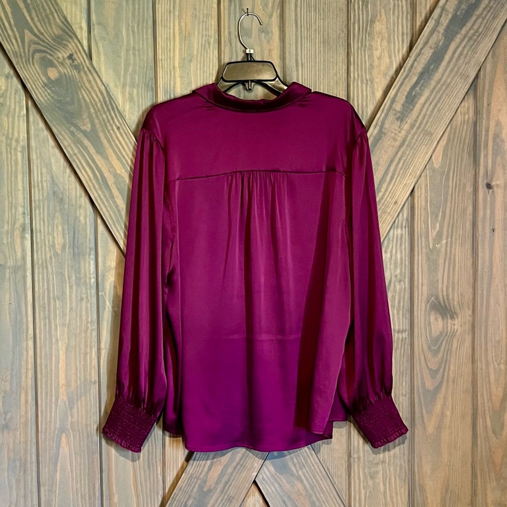 Chico's Deep Purple Satin Blouse - Picture 2 of 3